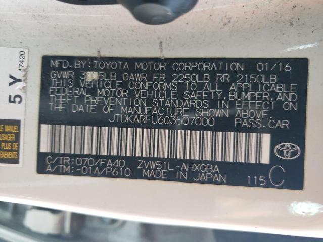 Photo 11 VIN: JTDKARFU6G3507000 - TOYOTA PRIUS 