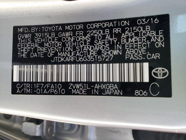 Photo 9 VIN: JTDKARFU6G3515727 - TOYOTA PRIUS 