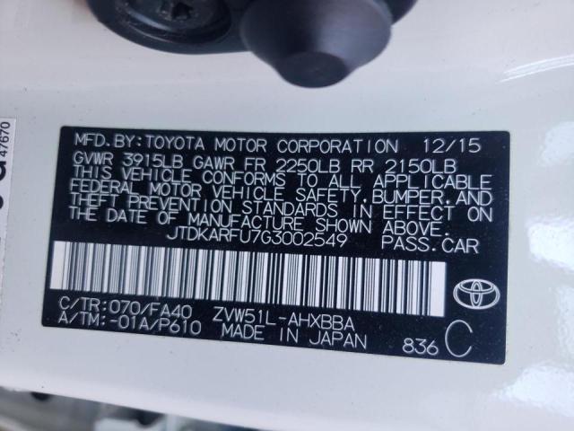 Photo 9 VIN: JTDKARFU7G3002549 - TOYOTA PRIUS 