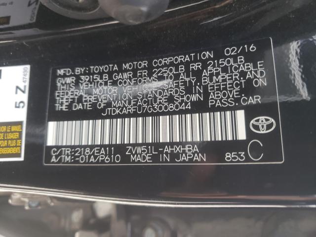 Photo 9 VIN: JTDKARFU7G3008044 - TOYOTA PRIUS 