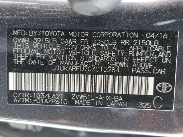 Photo 11 VIN: JTDKARFU7G3015284 - TOYOTA PRIUS 