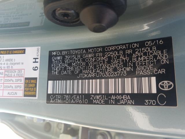 Photo 9 VIN: JTDKARFU7G3023773 - TOYOTA PRIUS 