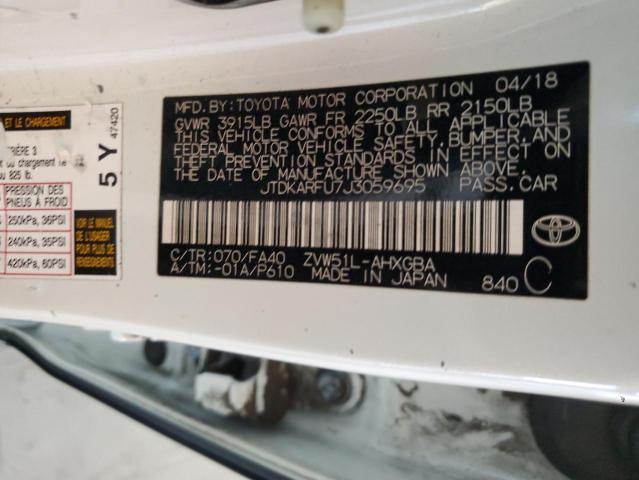 Photo 11 VIN: JTDKARFU7J3059695 - TOYOTA PRIUS 