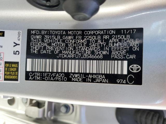 Photo 9 VIN: JTDKARFU7J3546668 - TOYOTA PRIUS 