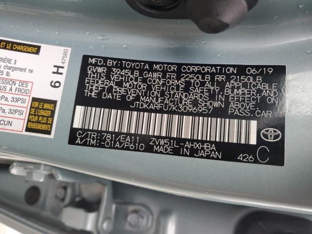 Photo 11 VIN: JTDKARFU7K3096957 - TOYOTA PRIUS 