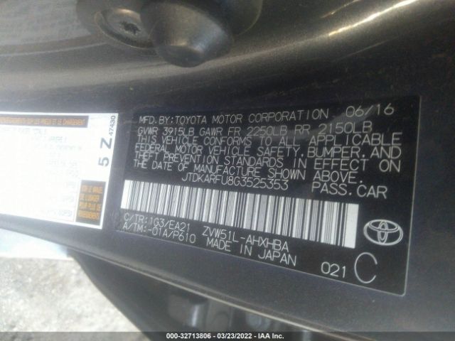 Photo 8 VIN: JTDKARFU8G3525353 - TOYOTA PRIUS 