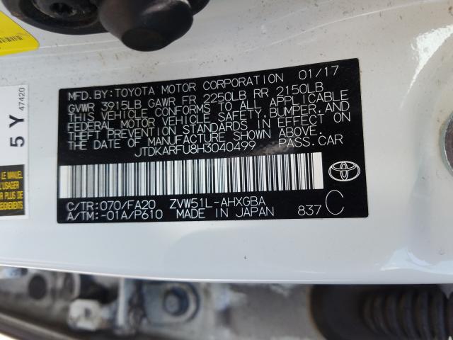 Photo 9 VIN: JTDKARFU8H3040499 - TOYOTA PRIUS 