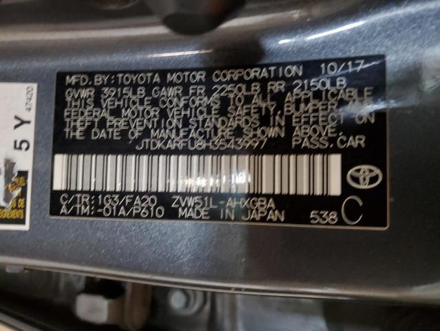 Photo 12 VIN: JTDKARFU8H3543997 - TOYOTA PRIUS 