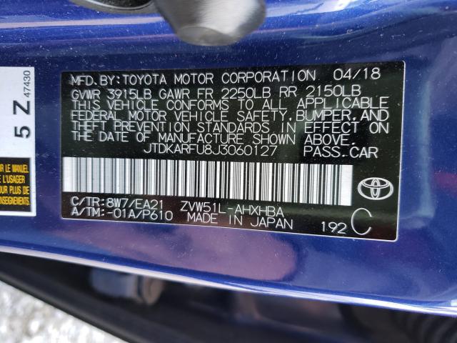 Photo 9 VIN: JTDKARFU8J3060127 - TOYOTA PRIUS 