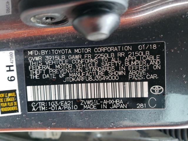 Photo 12 VIN: JTDKARFU8J3549000 - TOYOTA PRIUS 