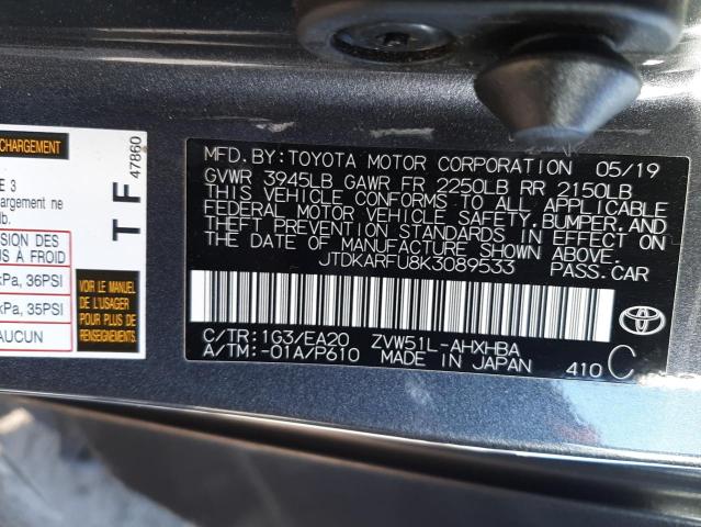 Photo 9 VIN: JTDKARFU8K3089533 - TOYOTA PRIUS 