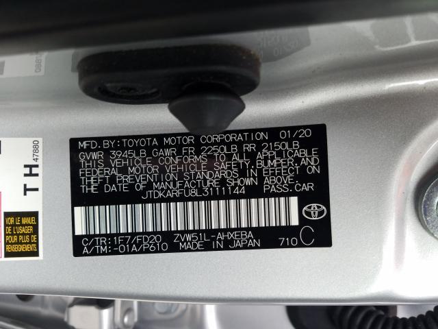 Photo 9 VIN: JTDKARFU8L3111144 - TOYOTA PRIUS L 