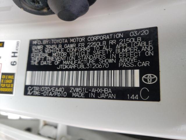 Photo 9 VIN: JTDKARFU8L3120670 - TOYOTA PRIUS L 