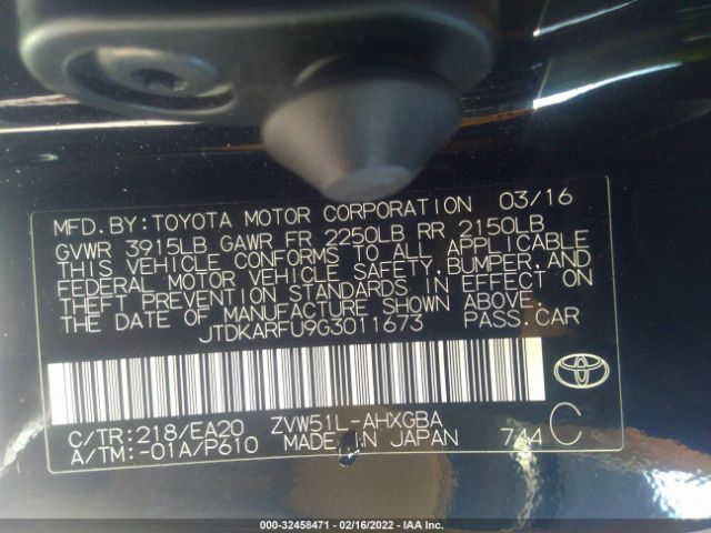 Photo 8 VIN: JTDKARFU9G3011673 - TOYOTA PRIUS 