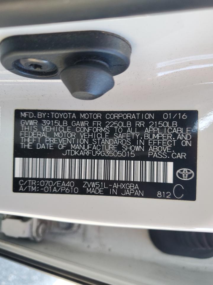 Photo 11 VIN: JTDKARFU9G3505015 - TOYOTA PRIUS 