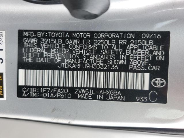 Photo 11 VIN: JTDKARFU9H3032136 - TOYOTA PRIUS 