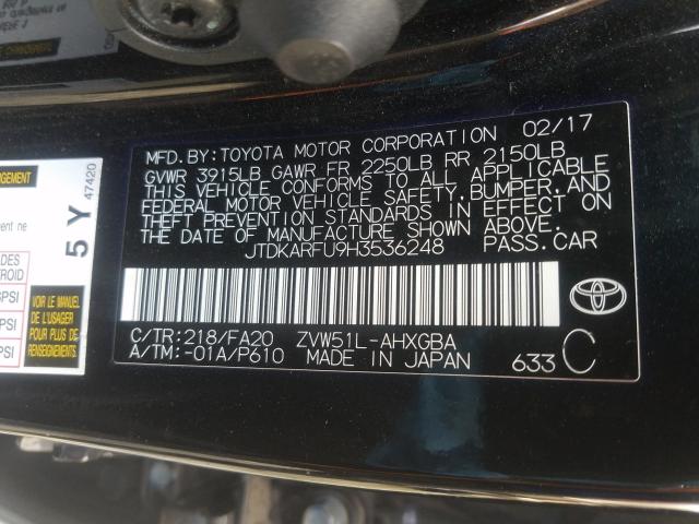 Photo 9 VIN: JTDKARFU9H3536248 - TOYOTA PRIUS 