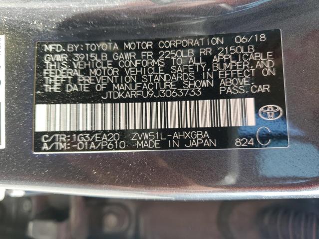 Photo 11 VIN: JTDKARFU9J3063733 - TOYOTA PRIUS 