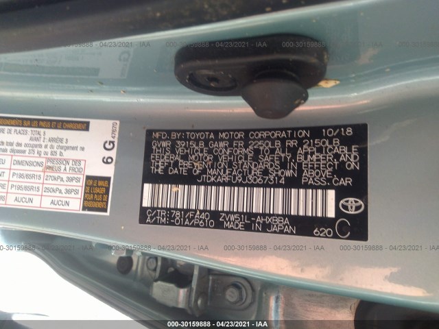 Photo 8 VIN: JTDKARFU9J3067314 - TOYOTA PRIUS 