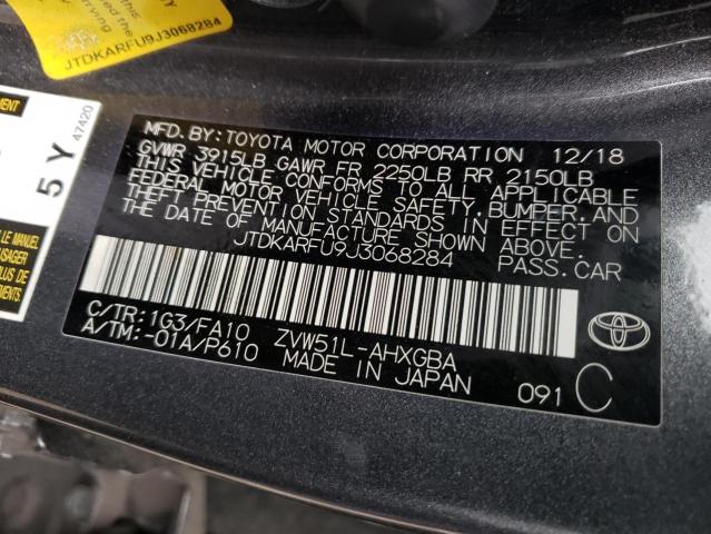 Photo 9 VIN: JTDKARFU9J3068284 - TOYOTA PRIUS 