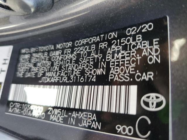 Photo 11 VIN: JTDKARFU9L3116174 - TOYOTA PRIUS L 