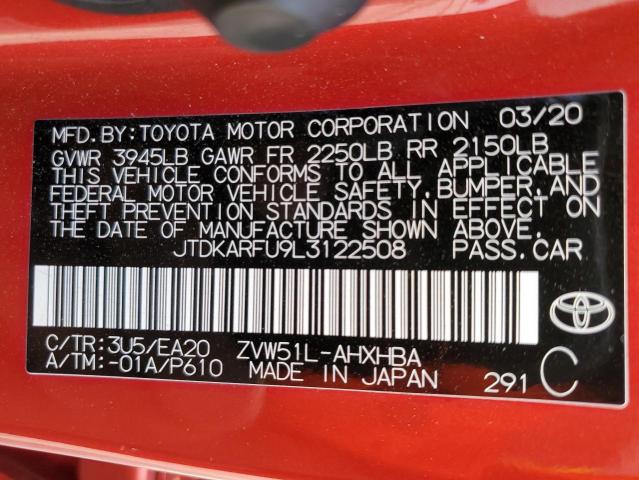 Photo 11 VIN: JTDKARFU9L3122508 - TOYOTA PRIUS L 