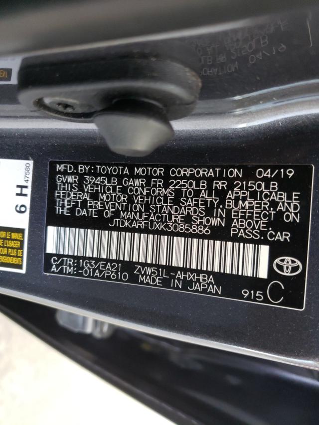 Photo 9 VIN: JTDKARFUXK3085886 - TOYOTA PRIUS 