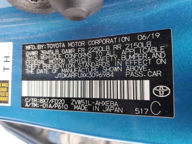 Photo 11 VIN: JTDKARFUXK3096984 - TOYOTA PRIUS 