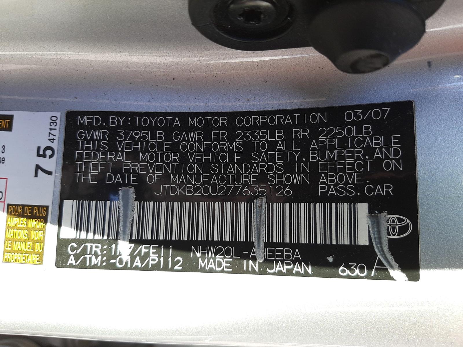 Photo 9 VIN: JTDKB20U277635126 - TOYOTA PRIUS 