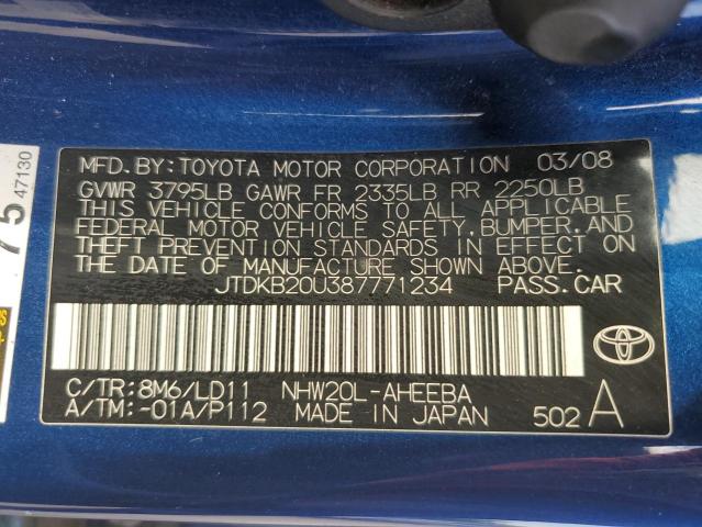 Photo 11 VIN: JTDKB20U387771234 - TOYOTA PRIUS 