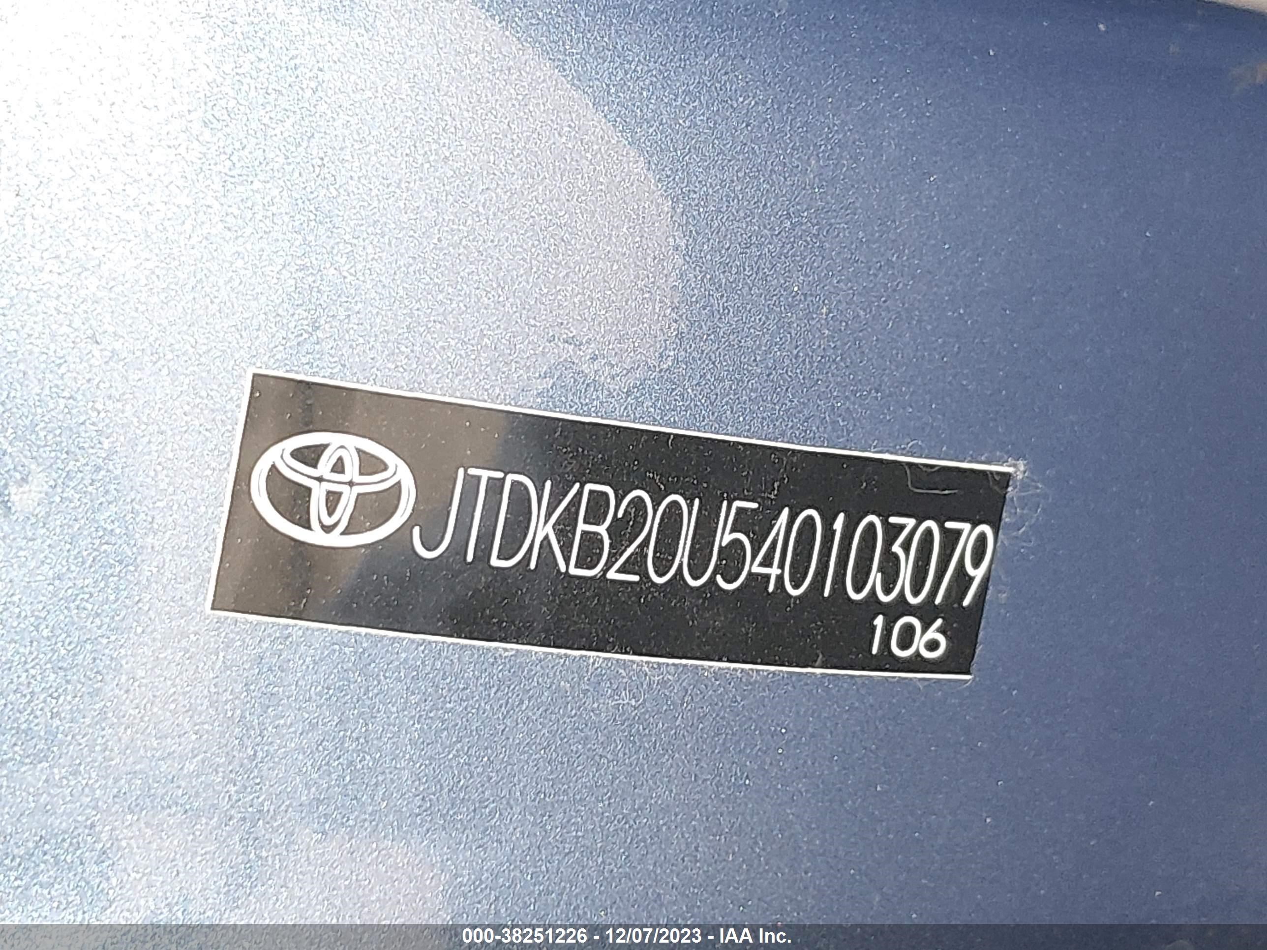 Photo 8 VIN: JTDKB20U540103079 - TOYOTA PRIUS 