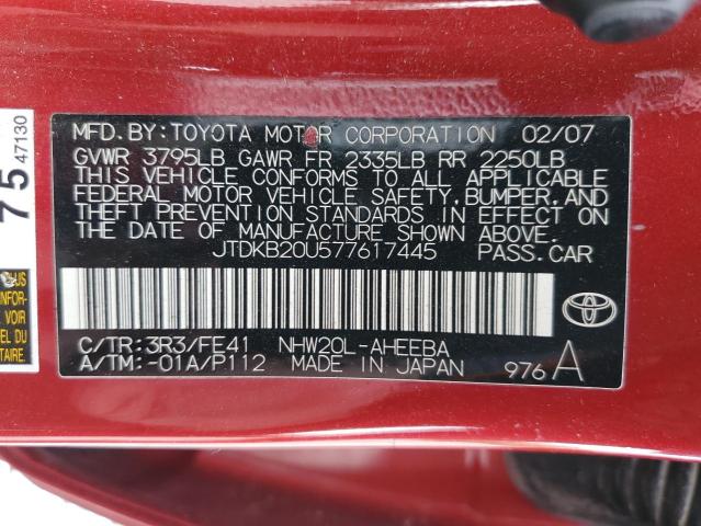 Photo 11 VIN: JTDKB20U577617445 - TOYOTA PRIUS 