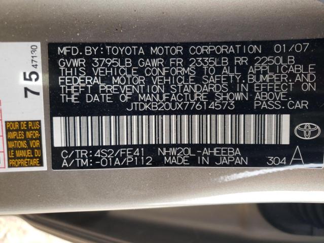 Photo 12 VIN: JTDKB20UX77614573 - TOYOTA PRIUS 