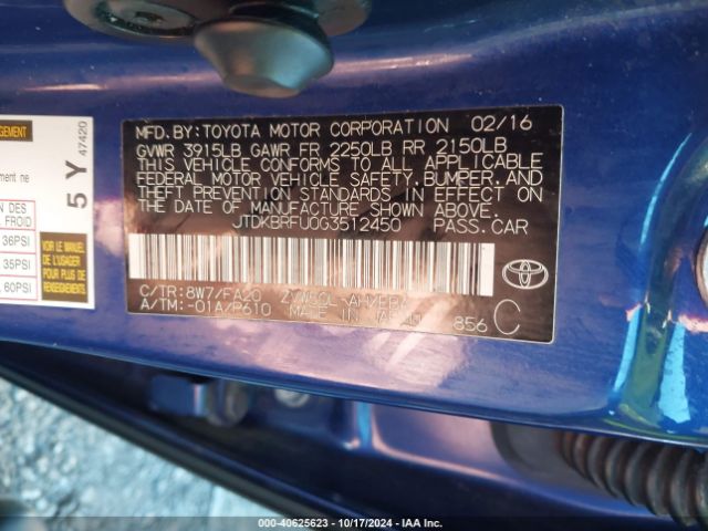 Photo 8 VIN: JTDKBRFU0G3512450 - TOYOTA PRIUS 