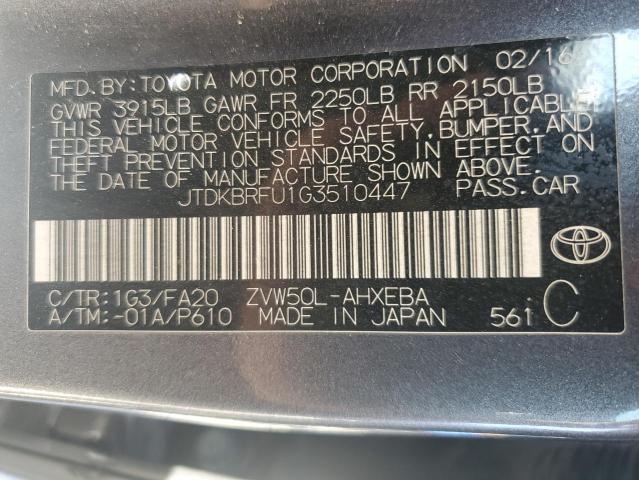 Photo 11 VIN: JTDKBRFU1G3510447 - TOYOTA PRIUS 