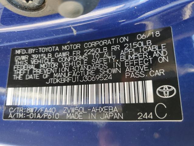 Photo 11 VIN: JTDKBRFU1J3069524 - TOYOTA PRIUS 