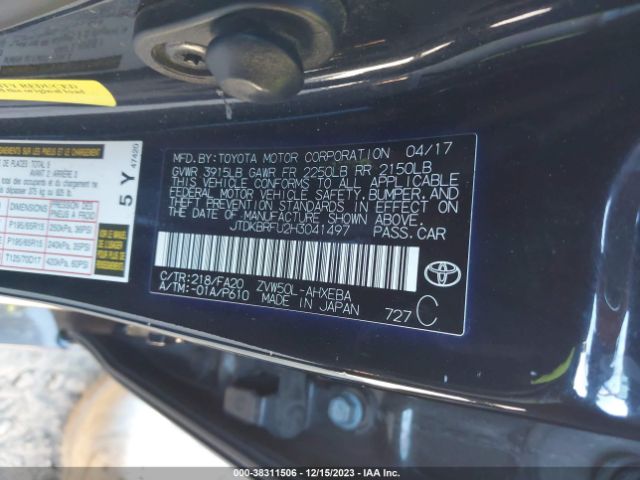 Photo 8 VIN: JTDKBRFU2H3041497 - TOYOTA PRIUS 