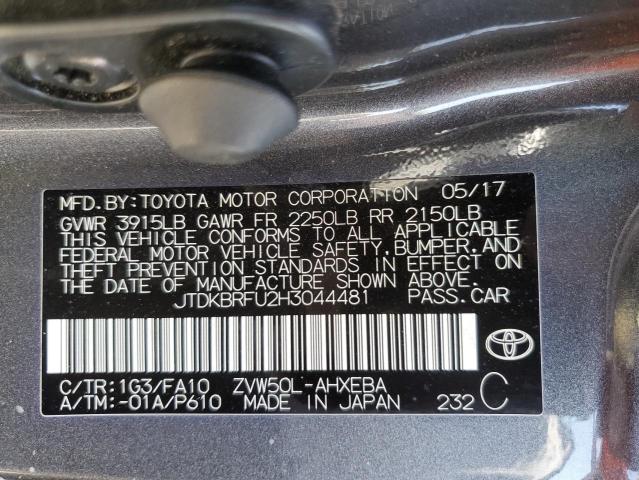 Photo 11 VIN: JTDKBRFU2H3044481 - TOYOTA PRIUS 