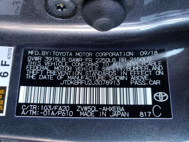 Photo 9 VIN: JTDKBRFU2J3078913 - TOYOTA PRIUS 