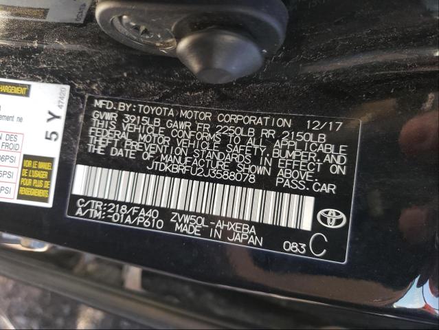 Photo 9 VIN: JTDKBRFU2J3588078 - TOYOTA PRIUS 