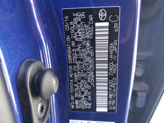 Photo 11 VIN: JTDKBRFU3G3516511 - TOYOTA PRIUS 