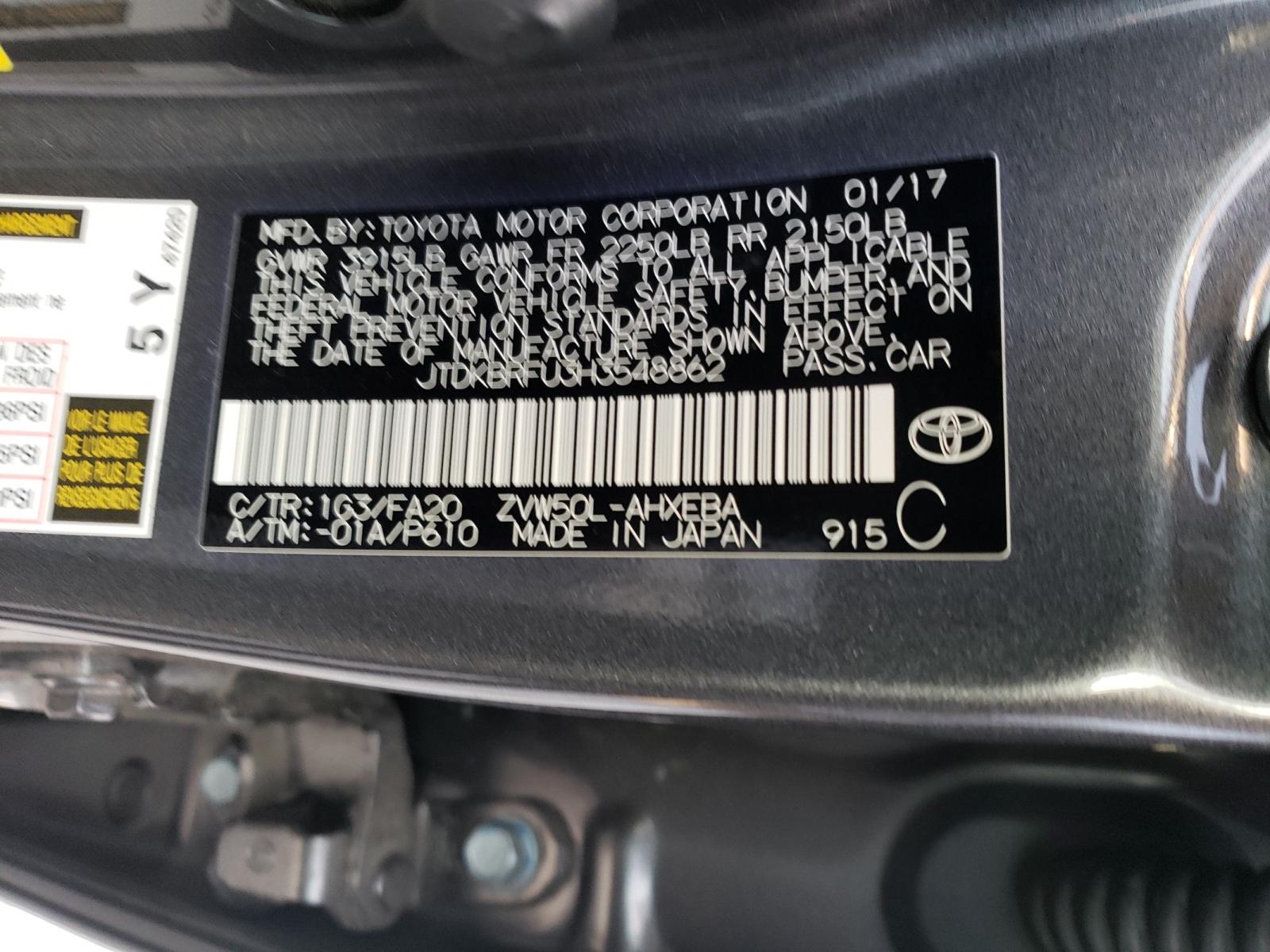 Photo 9 VIN: JTDKBRFU3H3548862 - TOYOTA PRIUS 