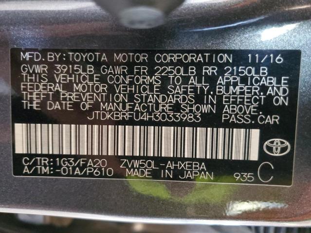 Photo 11 VIN: JTDKBRFU4H3033983 - TOYOTA PRIUS 