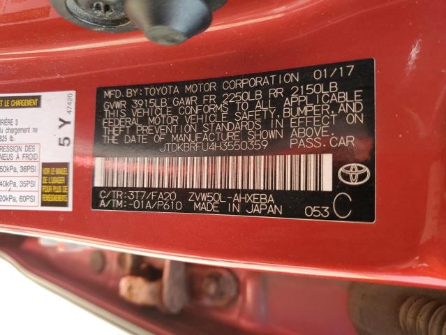 Photo 11 VIN: JTDKBRFU4H3550359 - TOYOTA PRIUS 