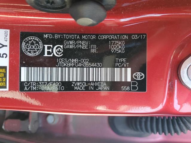 Photo 11 VIN: JTDKBRFU4H3554430 - TOYOTA PRIUS 