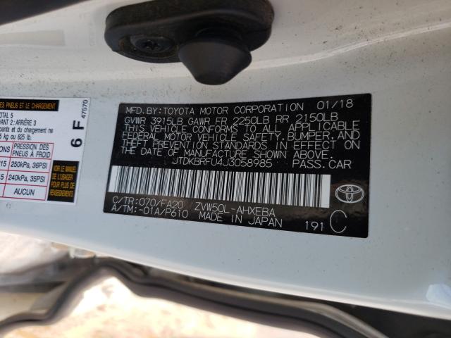 Photo 9 VIN: JTDKBRFU4J3058985 - TOYOTA PRIUS 