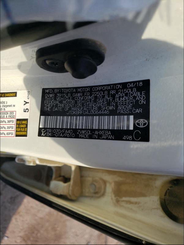 Photo 9 VIN: JTDKBRFU4J3064446 - TOYOTA PRIUS 