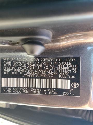 Photo 11 VIN: JTDKBRFU5G3501637 - TOYOTA PRIUS 