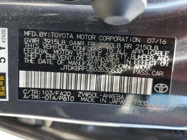 Photo 11 VIN: JTDKBRFU5G3530832 - TOYOTA PRIUS 