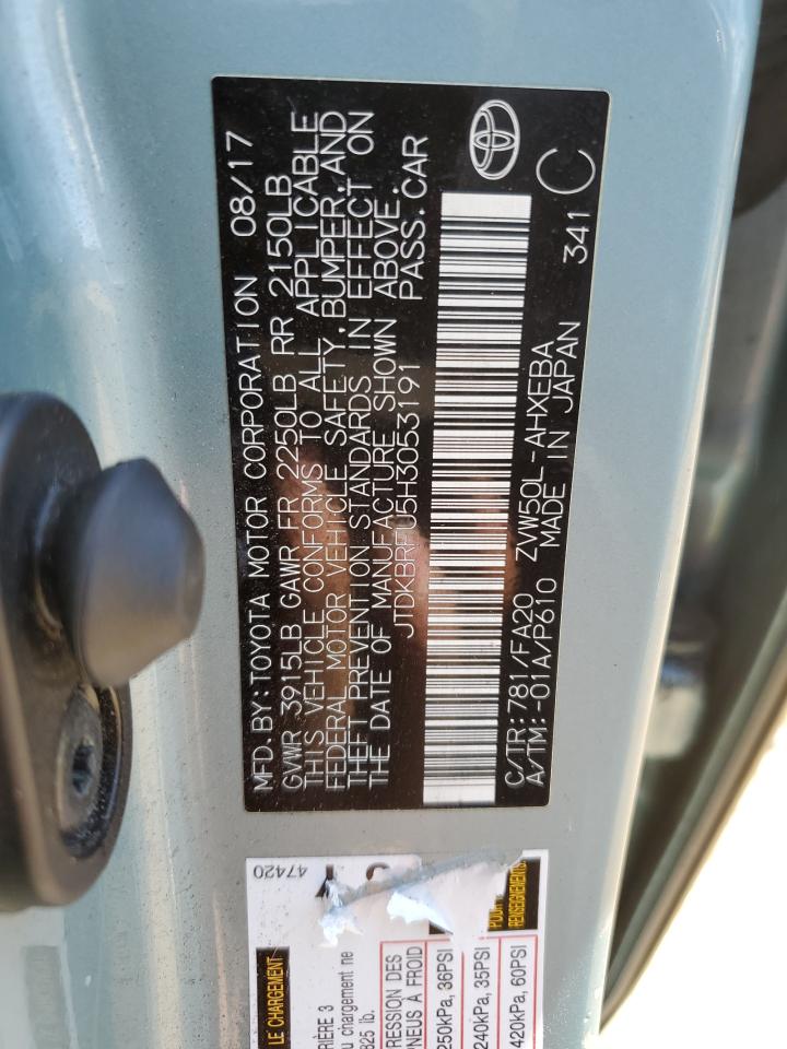 Photo 11 VIN: JTDKBRFU5H3053191 - TOYOTA PRIUS 